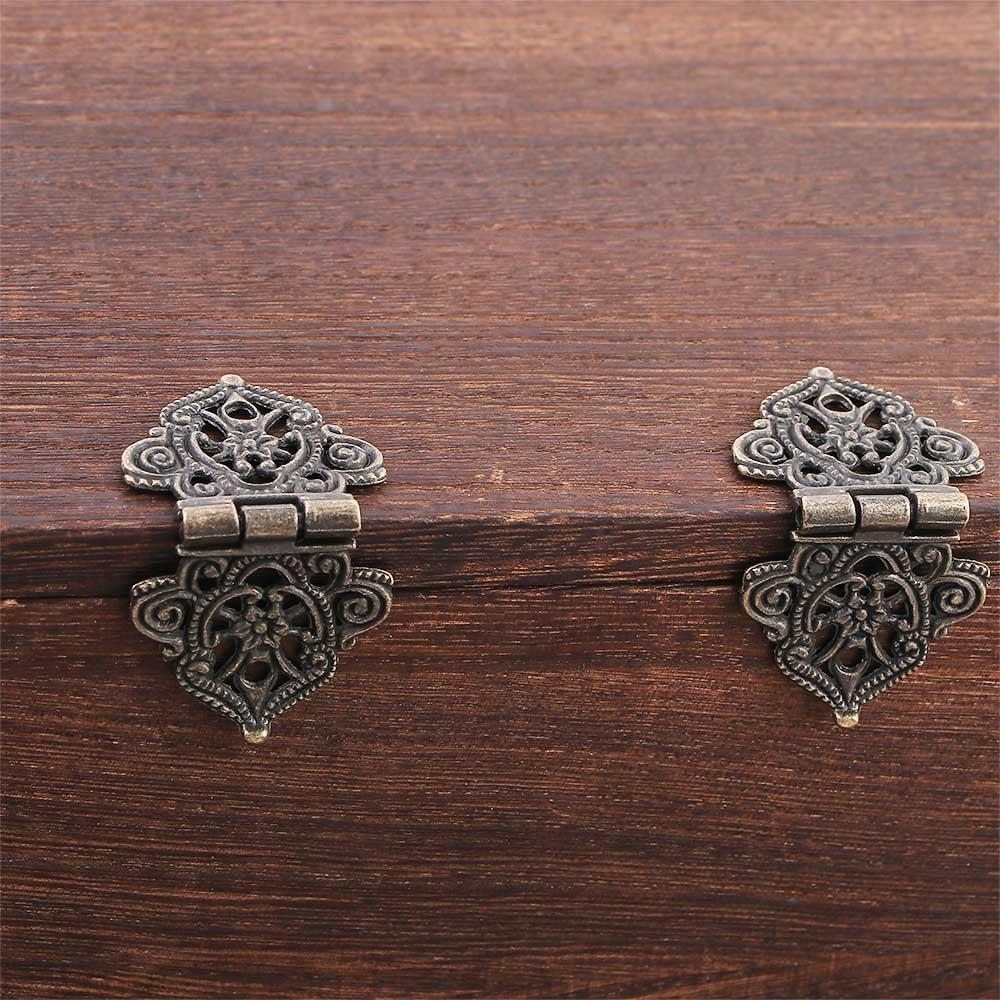 DIY Wooden Box Lace Chinese Style Mini Zinc Zinc Alloy Butt Hinges Hollow Flower Furniture Hardware Antique