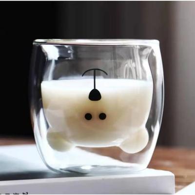 Creative Cartoon Double-layer Borosilicate Glass Cup, Mug, Teddy Bear Cup