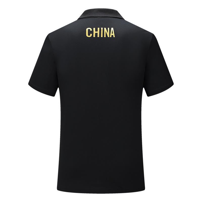 Unisex Chinese-Style Polo Shirt: Summer Team Uniform, Lapel Short Sleeve Sports Training Top