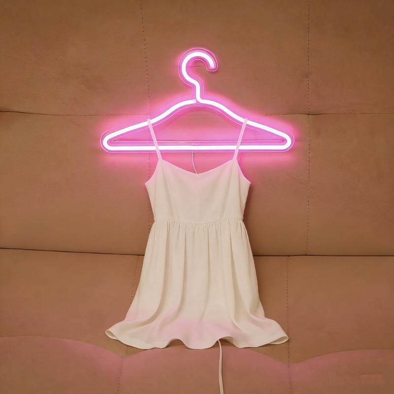 Modern Illuminated Garment Hanger Plastic Construction Clothes Organizer Laundry Hanger with Soft Lighting Effect