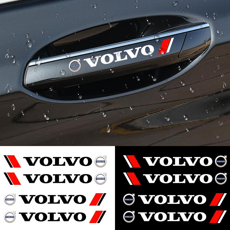 4Pcs Car Door Handle Stickers Body Vinyl Stickers Decals Accessories For VOLVO RDESIGN T6 AWD S40 S60 S90 V40 V50 V60 V70