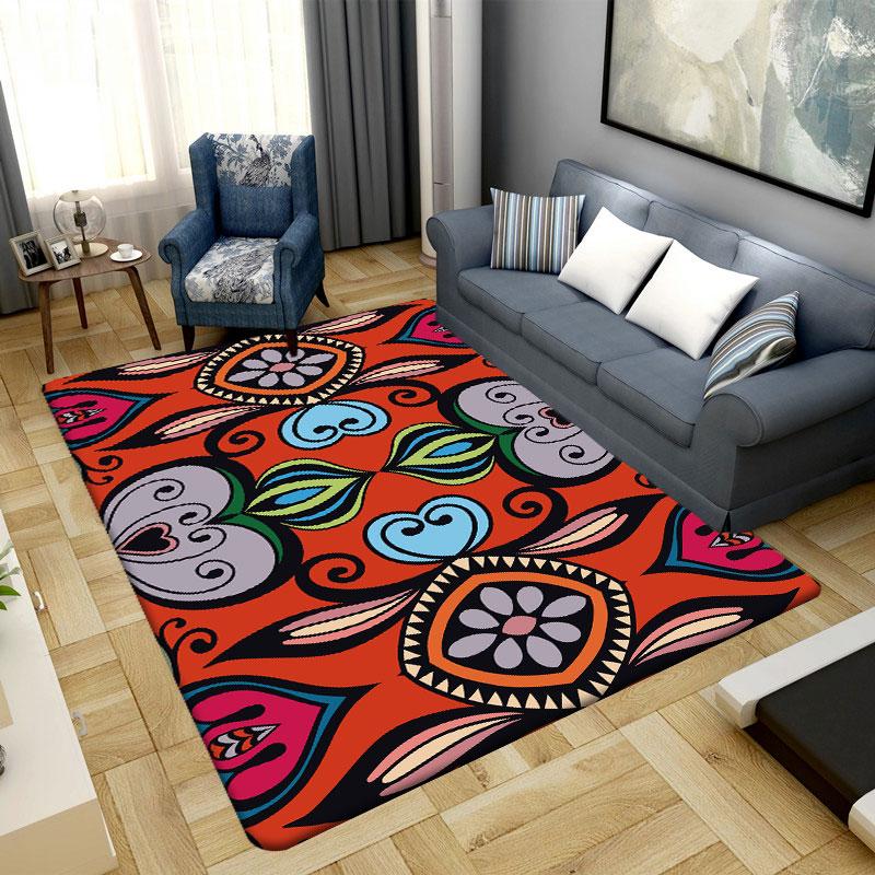 Carpet Living Room Bedroom Non-slip Rug Bohemian Moroccan Ethnic Doormat Gypsy Home