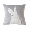 Embroidered Rabbit Pillowcase Velvet Plush Cuddly Pillow Case Sofa Upholstery Cushion Easter Home Decorative Pillowcases