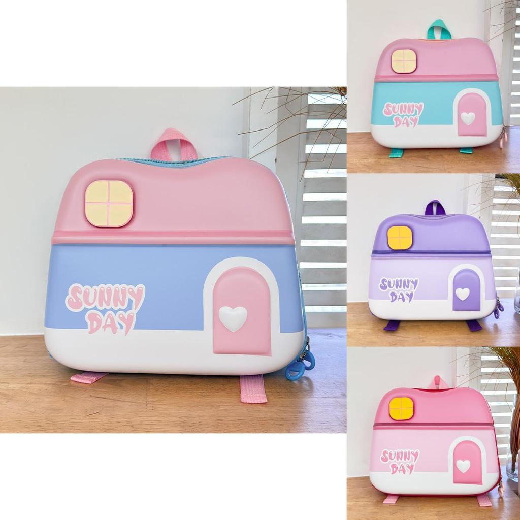 Adorable Unisex Children's Backpack With Fun House Pattern Ideal For Preschoolers