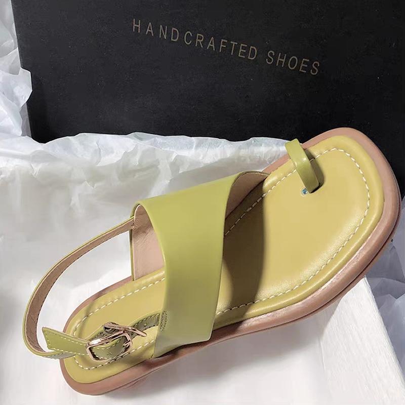 Basic Women Sandals Fashion Design Summer Genuine Leather Ladies Low Heels Casual Party Office Ladies Shoes Woman New Arrival