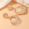 Versatile Irregular Geometric Hollow Gold Earrings for Women