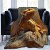 Realistic beard lizard Flannel printed blanket suitable for all seasons suitable for living room office sofa and travel