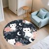 Flat Style Cat,Round Area Rug,Carpet Rug for Living Room Bedroom Sofa Playroom Decor,Non-slip Floor Mat