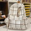 Schultasche Schultasche Mittelschule Mädchen Japanisch ins Retro Karomuster Studenten Einfach und vielseitig Koreanische Version High School Rucksack Damen
