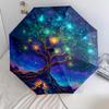 1PC Celtic Tree of Life Umbrella Portable Folding Umbrella Iron Frame Hole Bone Structure Outdoor Home Umbrella A16