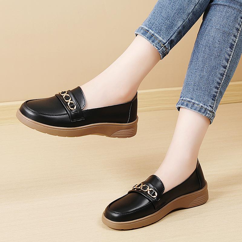 Women's Flats Loafers Driving Moccasins Casual Black Slip on Business Office Shoes Minimalist Shoes for Mother Large Size