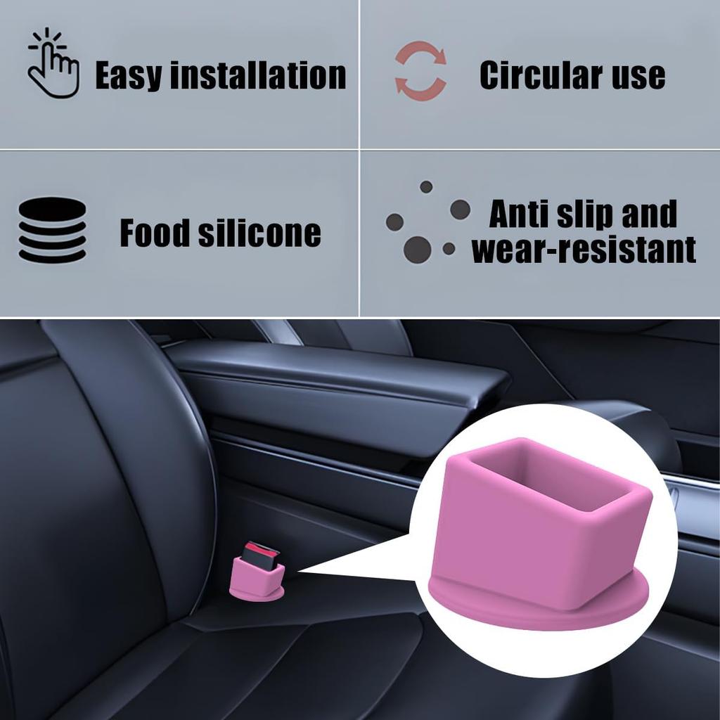 HZEL Car Seat Belt Buckle Holder, 2PCS Silicone Easy Access Vehicle Seatbelt Booster, Automotive Safetybelt Fixer Accessories To Make Buckling