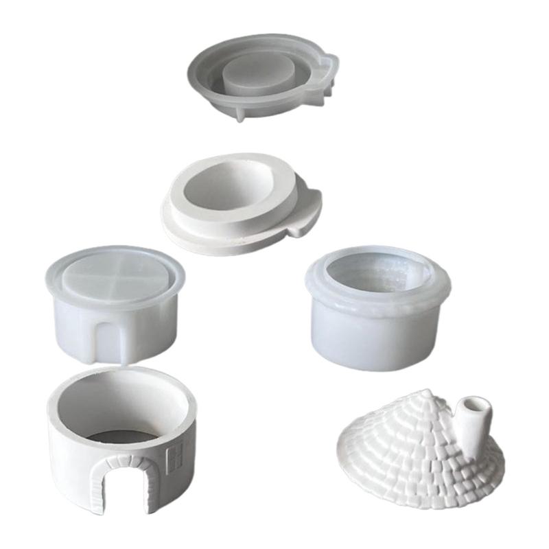 

Christmas Cabin Candle Holder Silicone Molds Multipurpose House Silicone Mould For Tealight Holder Holiday Decoration 1