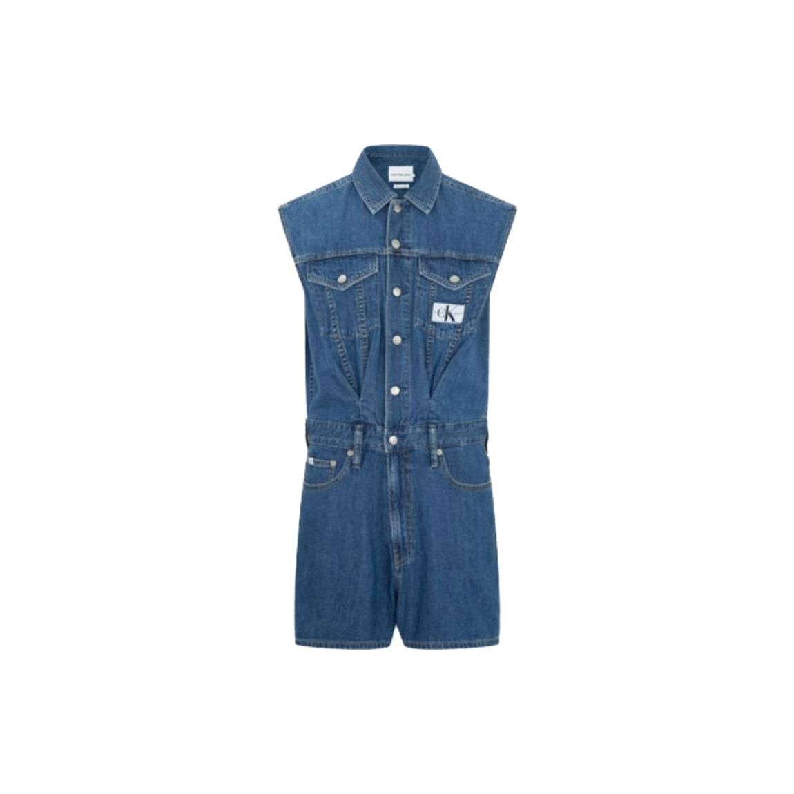 

Calvin Klein Solid Color Cotton Jumpsuit Women jumpsuits Blue J218721 XS