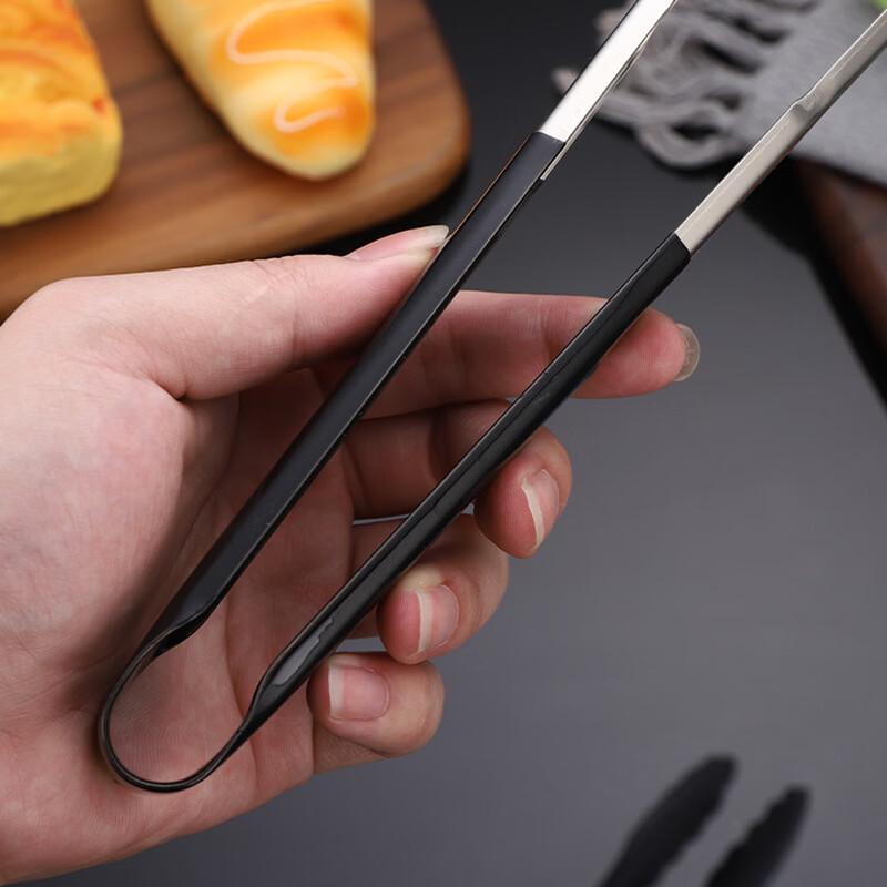 ZISIZ Stainless Steel 9-inch Bread Tongs (4-Pack)