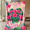 Vibrant Tropical Flowers Theme blanket Lightweight Warm Flannel Blanket Decorative Throw Blanket for Home Decoration