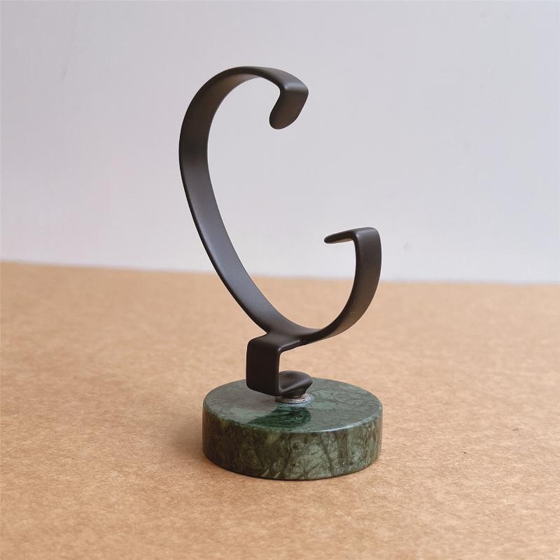 Watch Display Stand Marble Base Metal C Shape Holder Anti Slip Jewelry Wristwatch Rack Watch Collection Storage Show