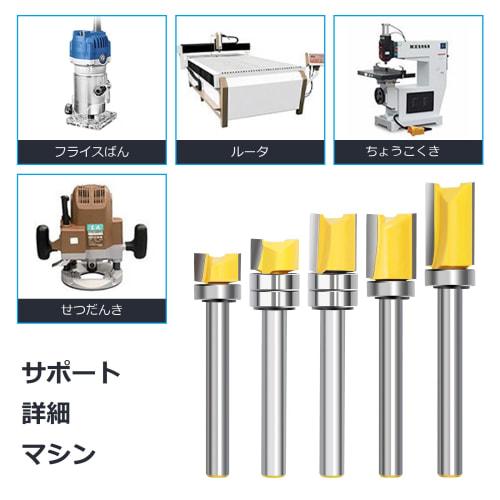 WOBLLMX 6mm Shank Router Bit, ?12mm with Bearing, 2-Flute Chamfer Bit, Electric Trimmer Bit, for CNC Engraving, Woodworking, Cutting Knife, Woodworkin