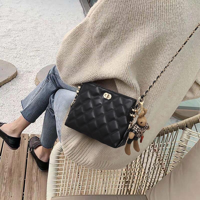 Damen-Taschen Herbst und Winter Neu Leder Umhängetaschen Ketten-Taschen Vielseitige Achseltaschen Schulter Kleine Taschen Gepäck