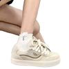 New beige flip fur letter sole bread shoes women's versatile low-top board shoes thick-soled breathable casual sports shoes