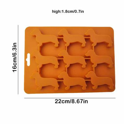 Moule à glaçons 3D en forme de teckel, réutilisable, de qualité alimentaire, pour vin, pour l'été, la bière, Ca G9X6