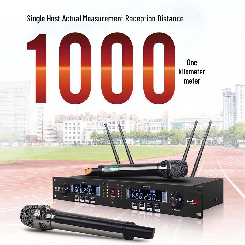 HuiDu QH-9900 Professional 2-Channel True Diversity Wireless Microphone System (CN version)