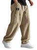 European and American straight-tube loose-tie sports casual pants knitted jacquard trousers men's versatile
