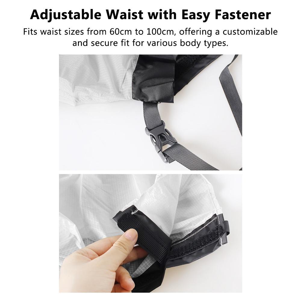 Silicone Coated Nylon Hiking Skirt Ultralight Waterproof Kilt Packable Rain Skirt  for Men Women