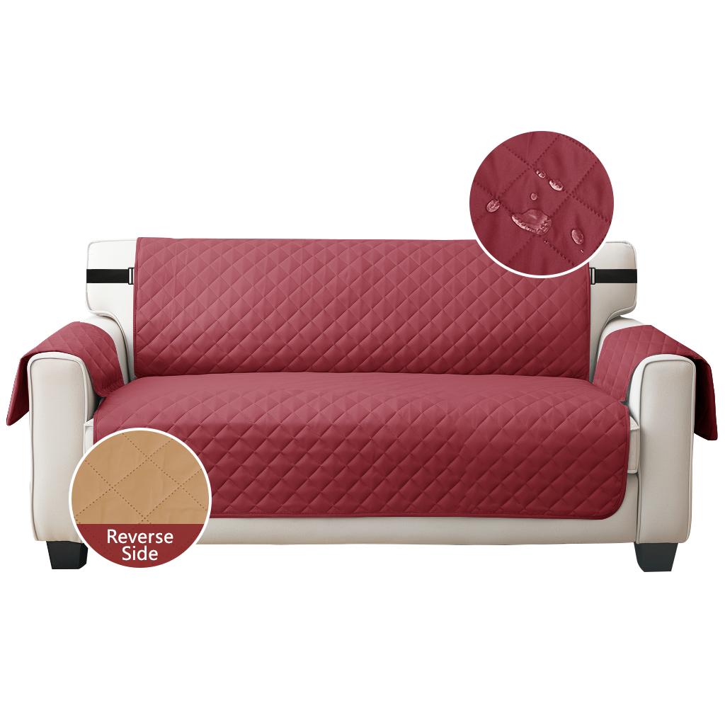 Reversible Easy-Going Sofa Couch Cover Waterproof for Dogs Water Resistant Furniture Protector with Elastic Adjustable Strap