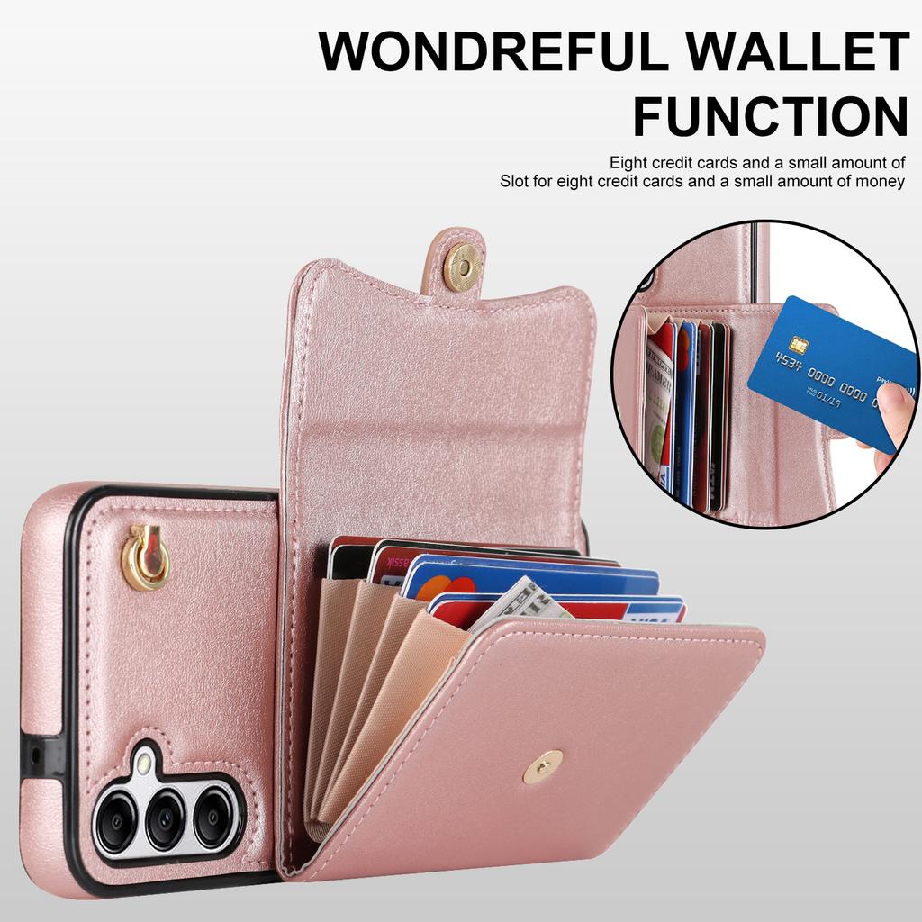 Crossbody Shoulder Strap Wallet Credit Card Solt Case for Samsung Galaxy A14 A54 A53 A73 A13 A52 S23 Ultra S22 Plus S21 Cover