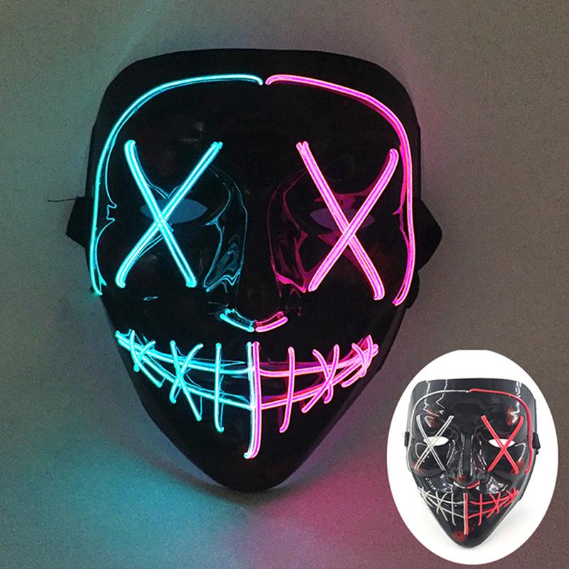 Multi Stijl Gloeiend LED Purge Masker Professioneel Draadloos Lichtgevend Feestmasker Knipperende Decoratieve Hoofddeksel Masker Voor Halloween