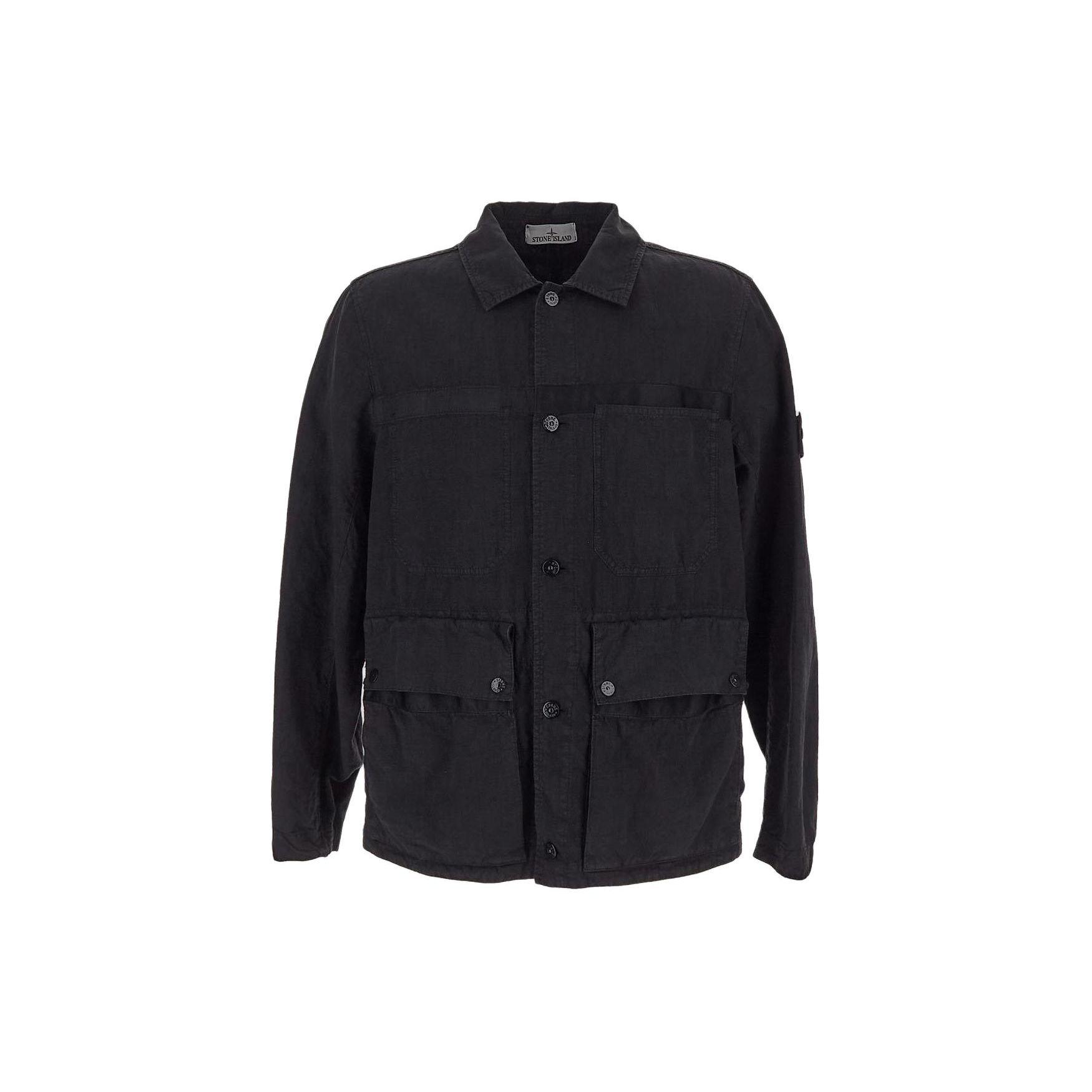 

Stone Island Solid Color Single Breasted Loose Long Sleeve Jacket Men Jacket Black 801542330-V0029 XL