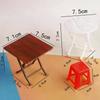 1/12 Puppenhaus Simulation Tisch Stühle Modell Set Puppenhaus Mini Möbel Dekoration Puppenhaus Zubehör Rollenspiel Spielzeug