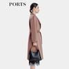 PORTS Women's Elegant Rose Pink Double-Faced Wool Lapel Coat