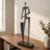 Abstract Human Sculpture Elongated Standing Figure Ornament Marble Base