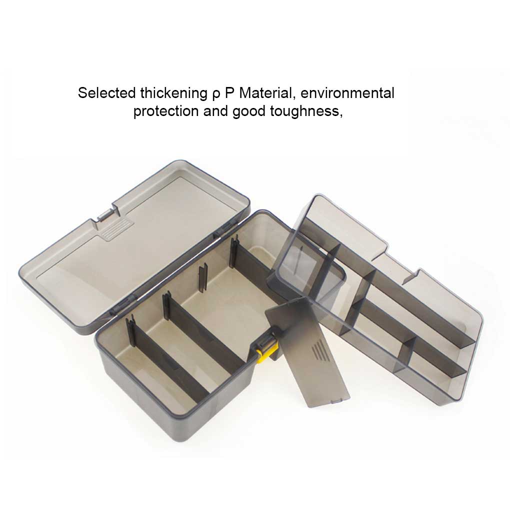 Fishing Tackle Box Single Buckle Lid Storage Boxes Translucent Fall Resistance Sorting Accessory Lure Bead Lines