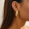 Celebrity Style Gold Water Drop Earrings - High-End European and American Metal Studs
