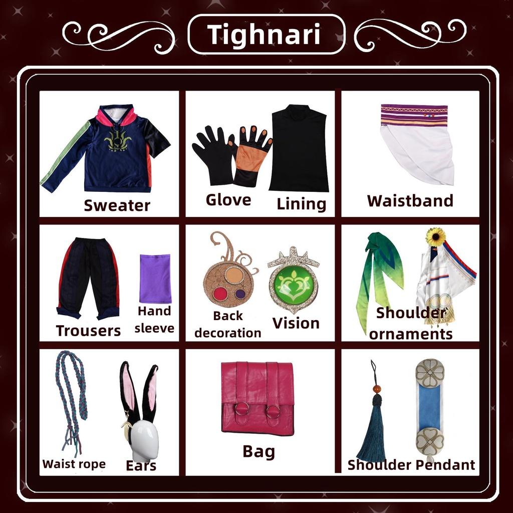 

Halloween Genshin Impact Tighnari Cosplay Costume Set High-quality And Highly Restored Uniform M
