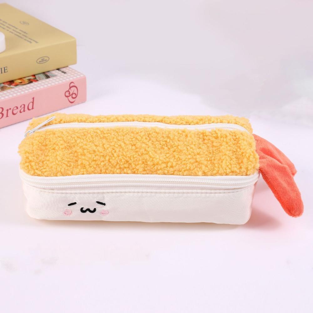 

Double Layers Pencil Case Plush Stationery Bag Cartoon Pen Pouch Students Fried Shrimp