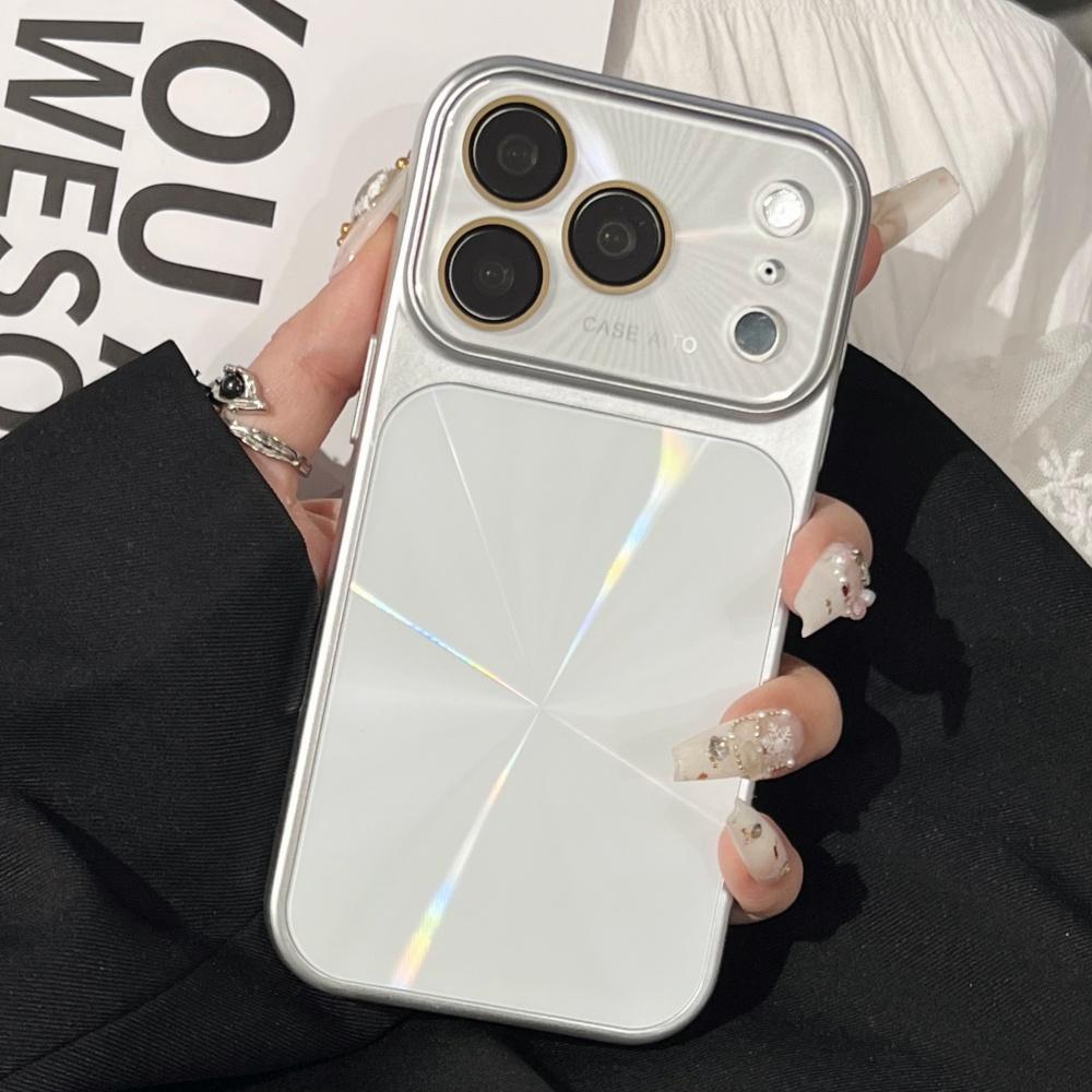 Galvanisierter Bumper Aurora Laser Glänzend Kristall Handyhülle Für iPhone 17 16 15 14 Pro Max Linsenschutz Stoßfest Hybrid PC Abdeckung