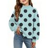 Kids Printed Neck Long Sleeve Raglan Sweatshirt Lightweight Casual Top