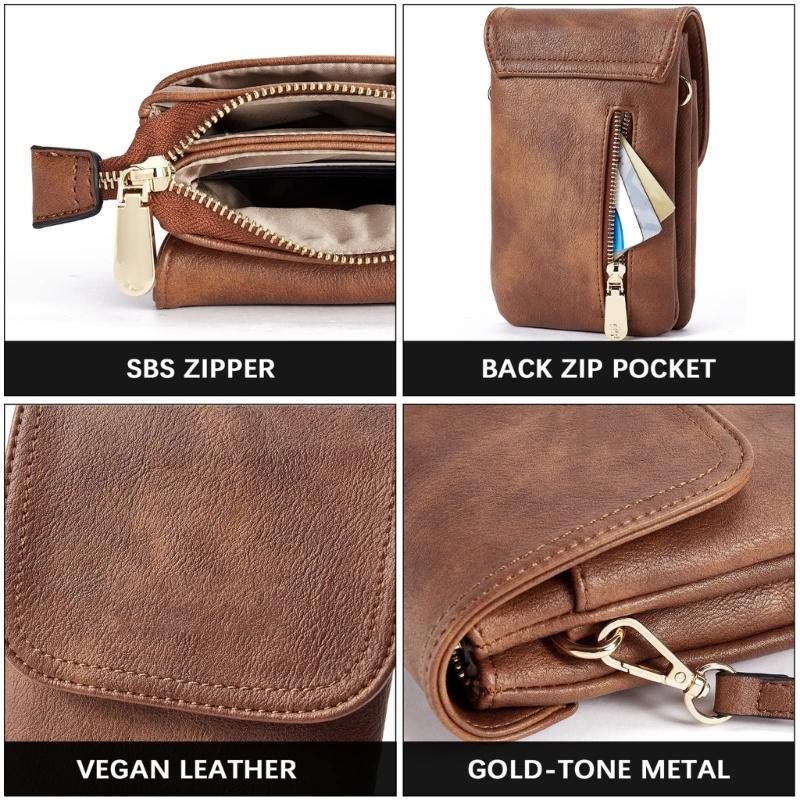 Stylish Phone Case Lightweight PU Leather Card Holder With Phone Slot Compact Crossbody Bag For Daily Use