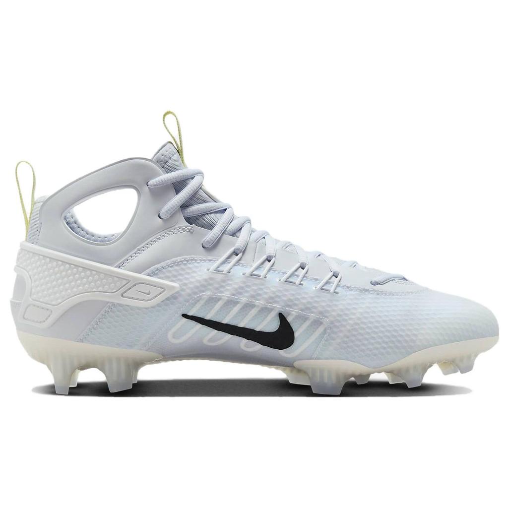 Nike Huarache 9 Elite Mid LAX SE Football Grey Black Unisex Sneakers White Luminous-Green FV6149-001