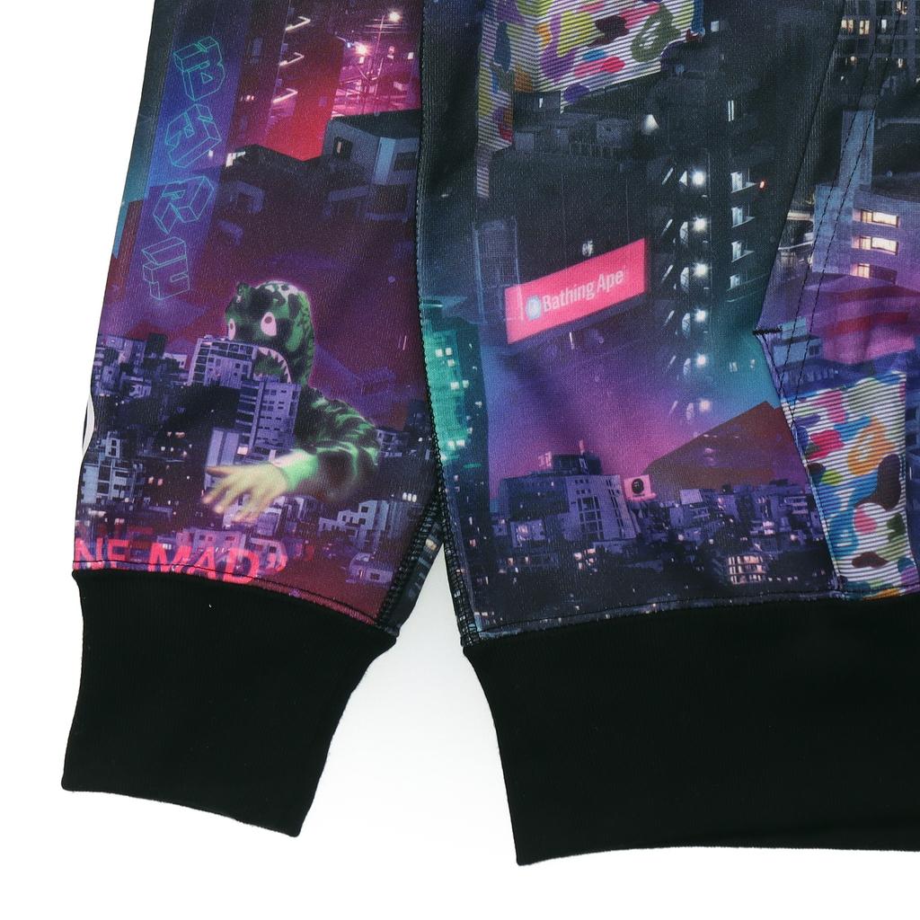 Bape A Bathing Ape Shark Neon Tokyo Full Zip Hoodie 'Purple' Men's 1G30-115-020
