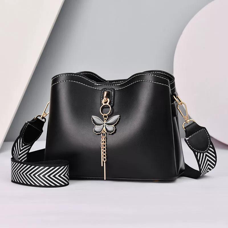 Women's Butterfly Leather Crossbody Bag, Small Trendy Shoulder Bag with Adjustable Strap, Cute Fashion Purse for Ladies