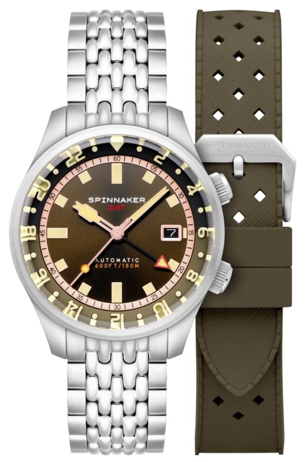 

Bradner GMT Automatic Automatic 18 ATM Water Sapphire Brown [SPINNAKER] Watch, Winding, Resistant, Crystal, Dial, SP-5121-22, Men s [Used] коричневий