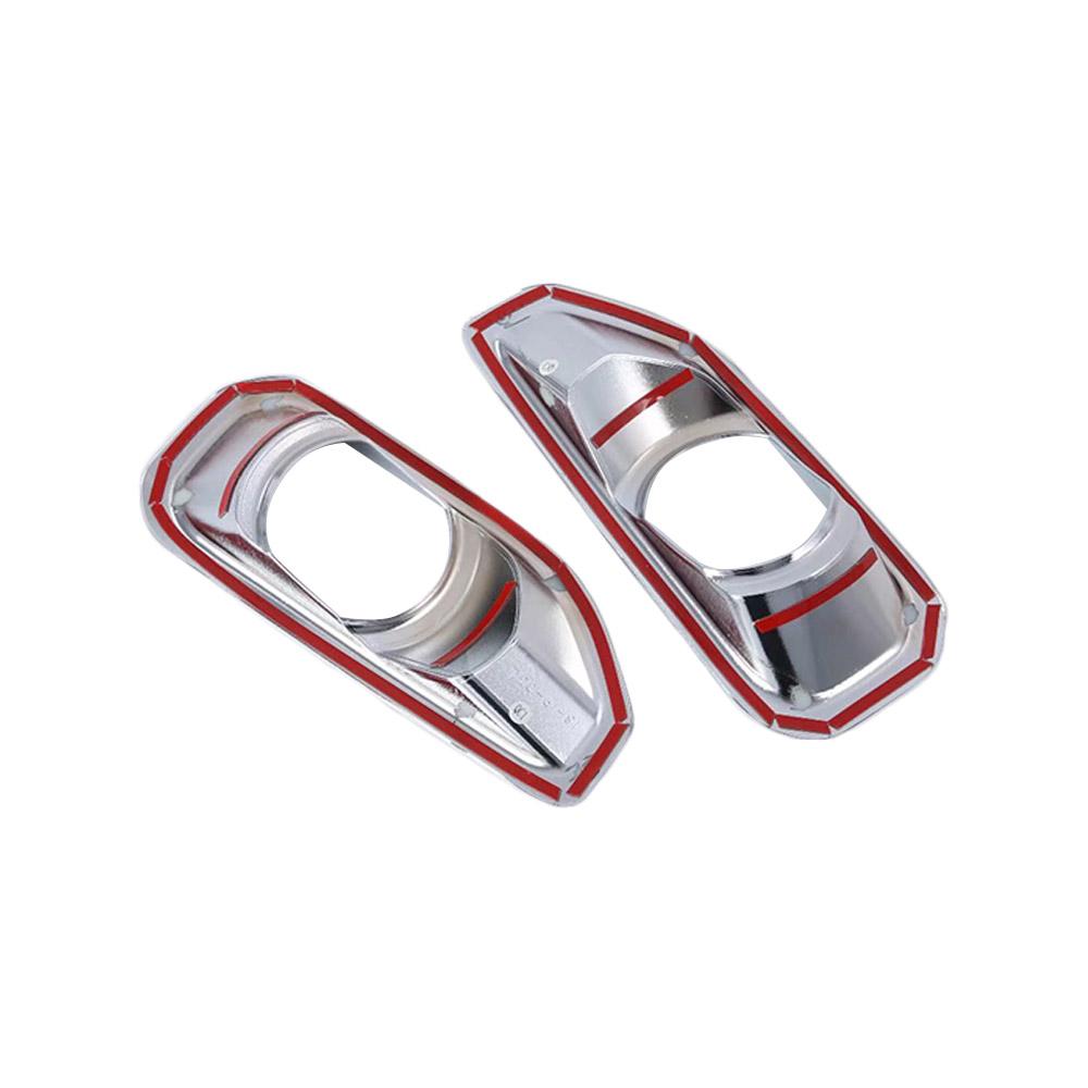 1 Pair Silver/Red For Jeep Wrangler JL 2018 2019 Car Front Fog Lamp Decorative Cover Sticker Accessories