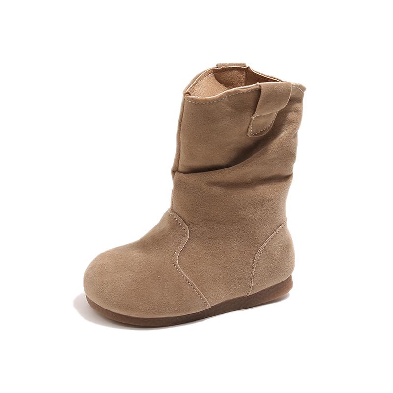 

Girls Boots Winter New Collection Plush Versatile Children s Boots Retro Children s Boots Stylish 25 хаки