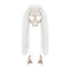 Adjustable Elastic Strap Wolf Mask Viking Skull Mask, Long Fur Ear Tassel Headpiece for Cosplay Themed Party Costume Headgear Party, Halloween