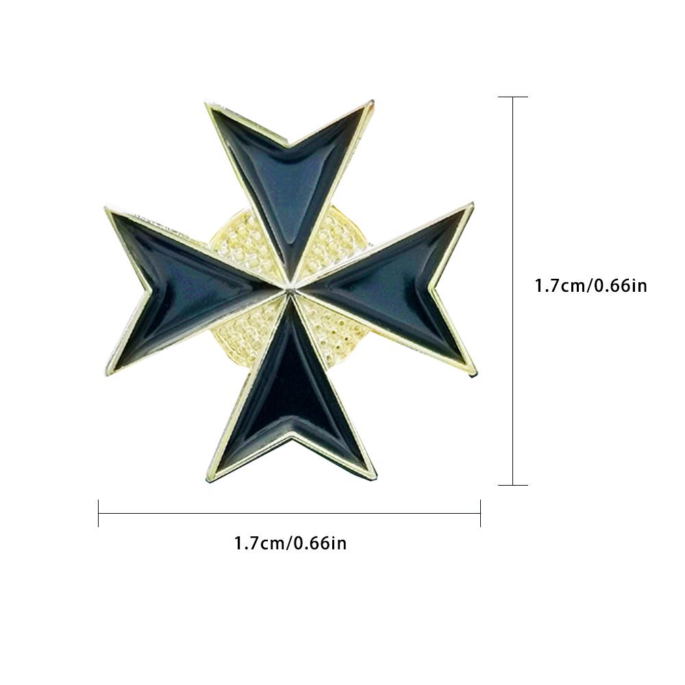 Masonic Lapel Pins Commemorative Badge Mason Freemason BLM56b Black Cross Knights Templar Order of Knights of Malta 1.8*1.8cm 1.7*1.7cm